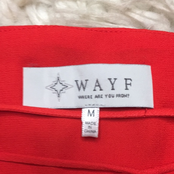 WAYF Red Lace Up Camisole Tank with Lace Detail - Picture 3 of 6